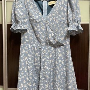 Elva Wrap Front Puffy Sleeve Romper